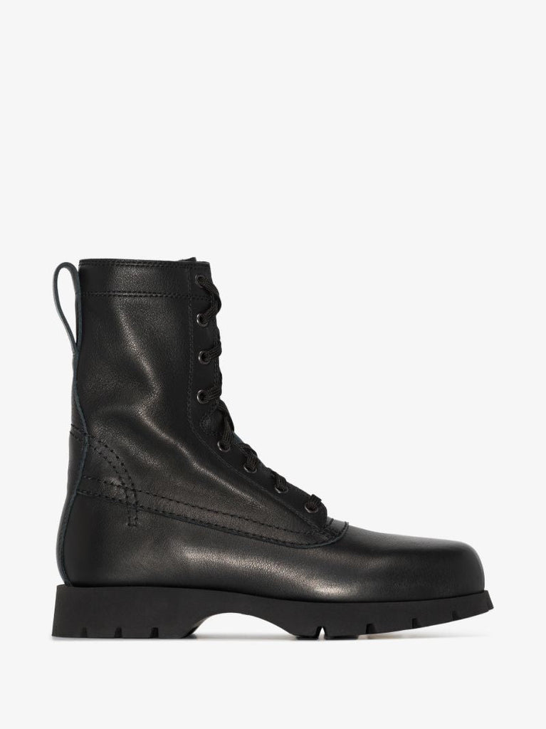 Black Leather Combat Boots