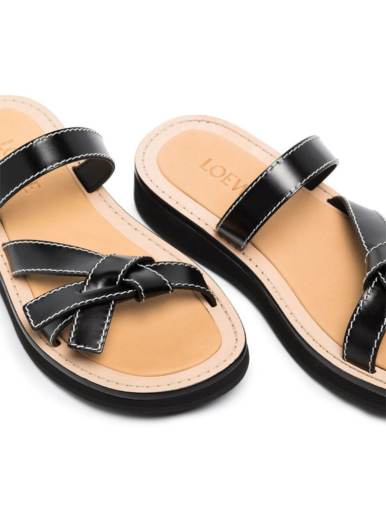Black Gate Leather Sandals