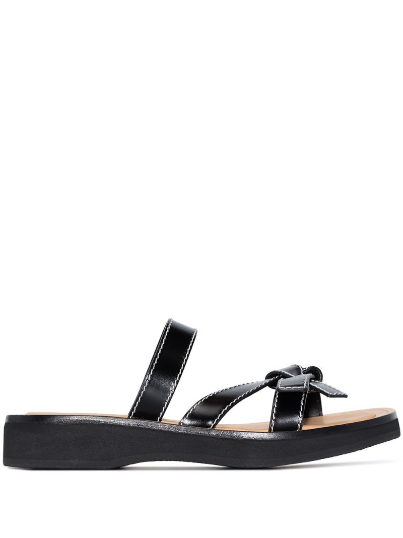 Black Gate Leather Sandals