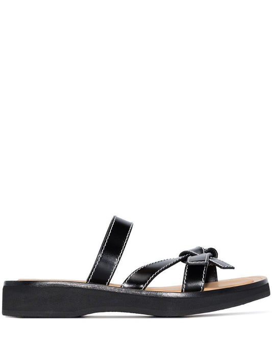 Black Gate Leather Sandals
