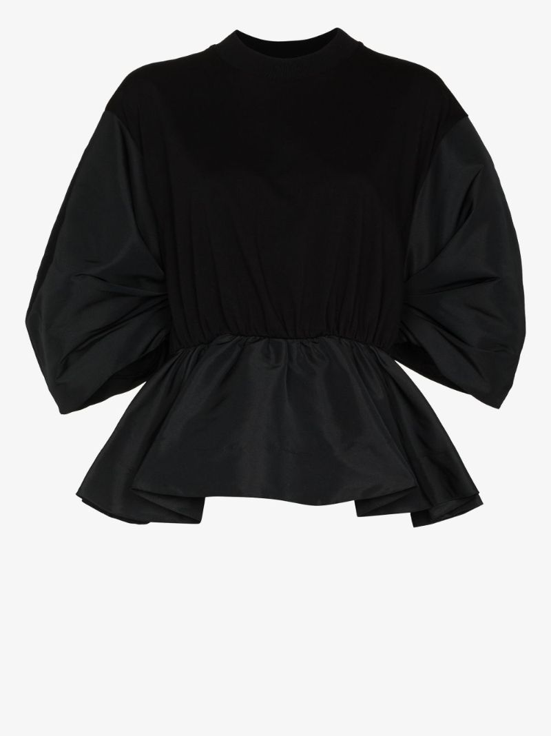 Peplum-hem Short-sleeve T-shirt