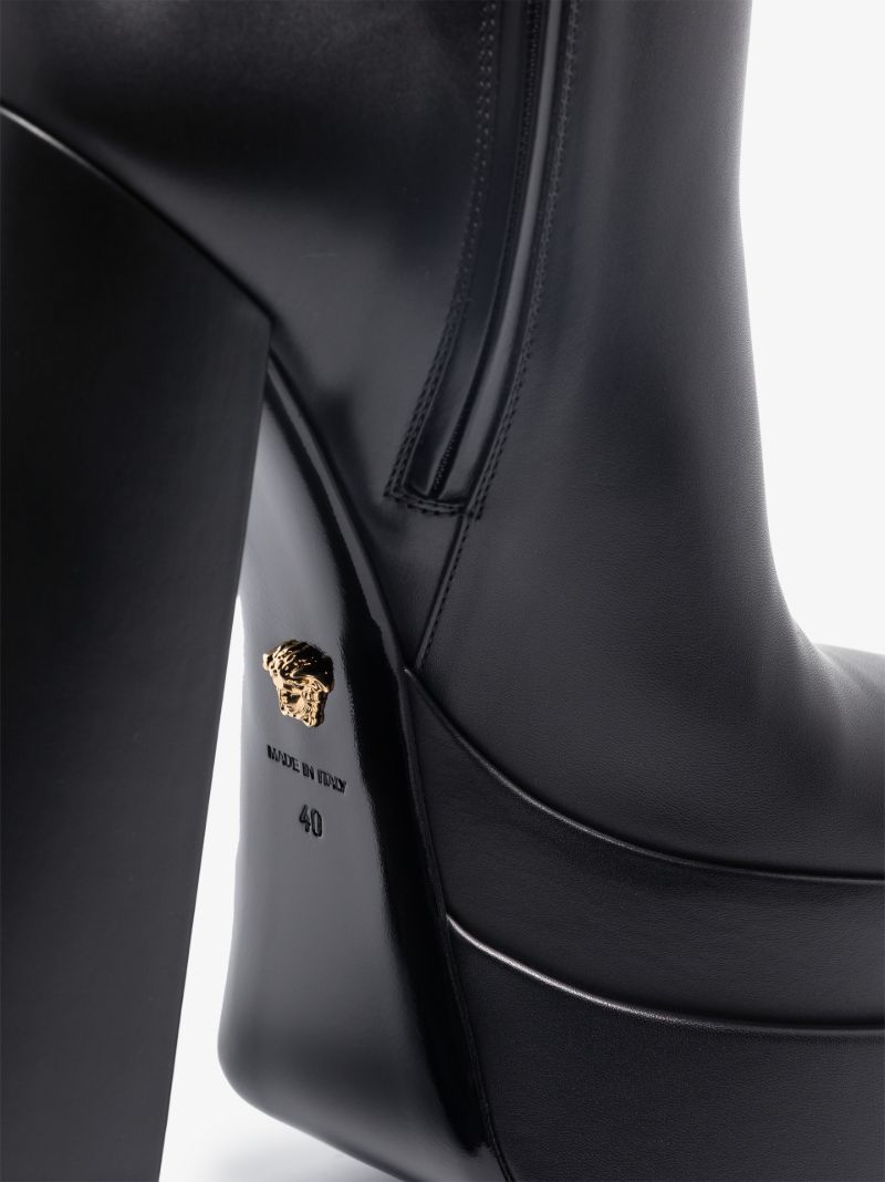 Black Intrico 155 Platform Leather Boots