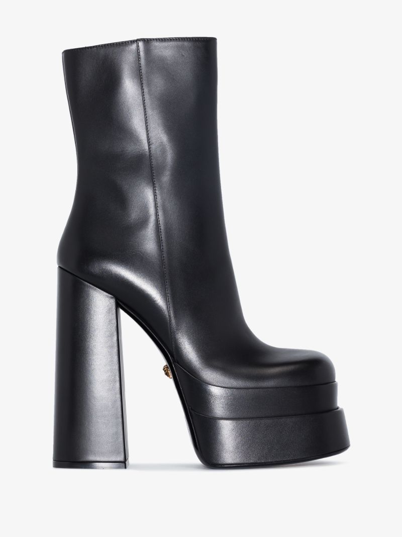 Black Intrico 155 Platform Leather Boots