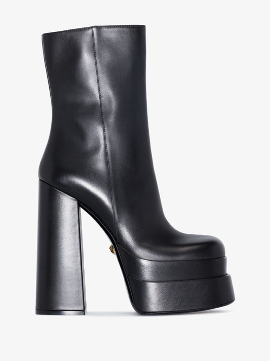 Black Intrico 155 Platform Leather Boots