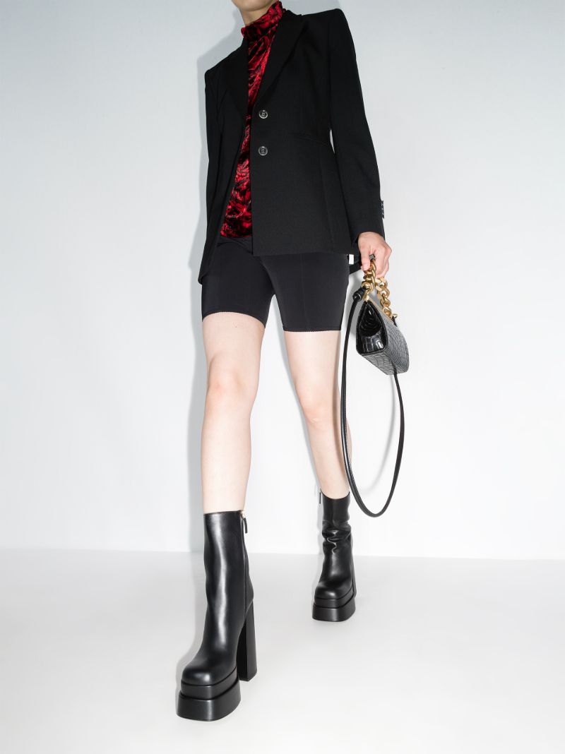 Black Intrico 155 Platform Leather Boots
