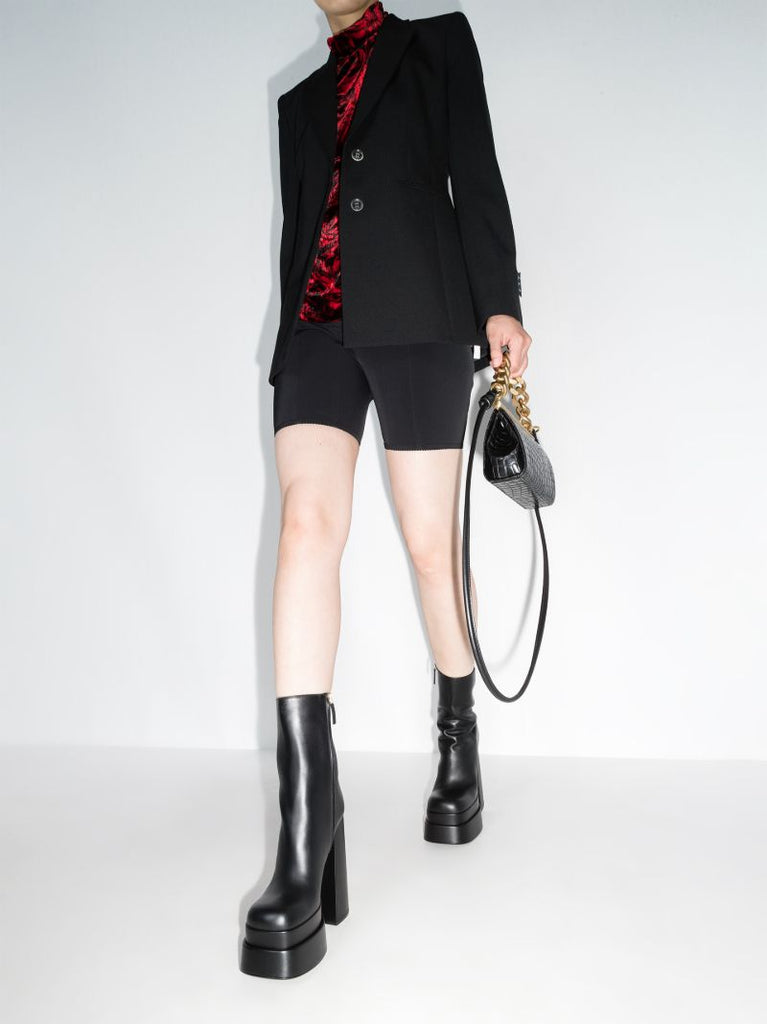 Black Intrico 155 Platform Leather Boots