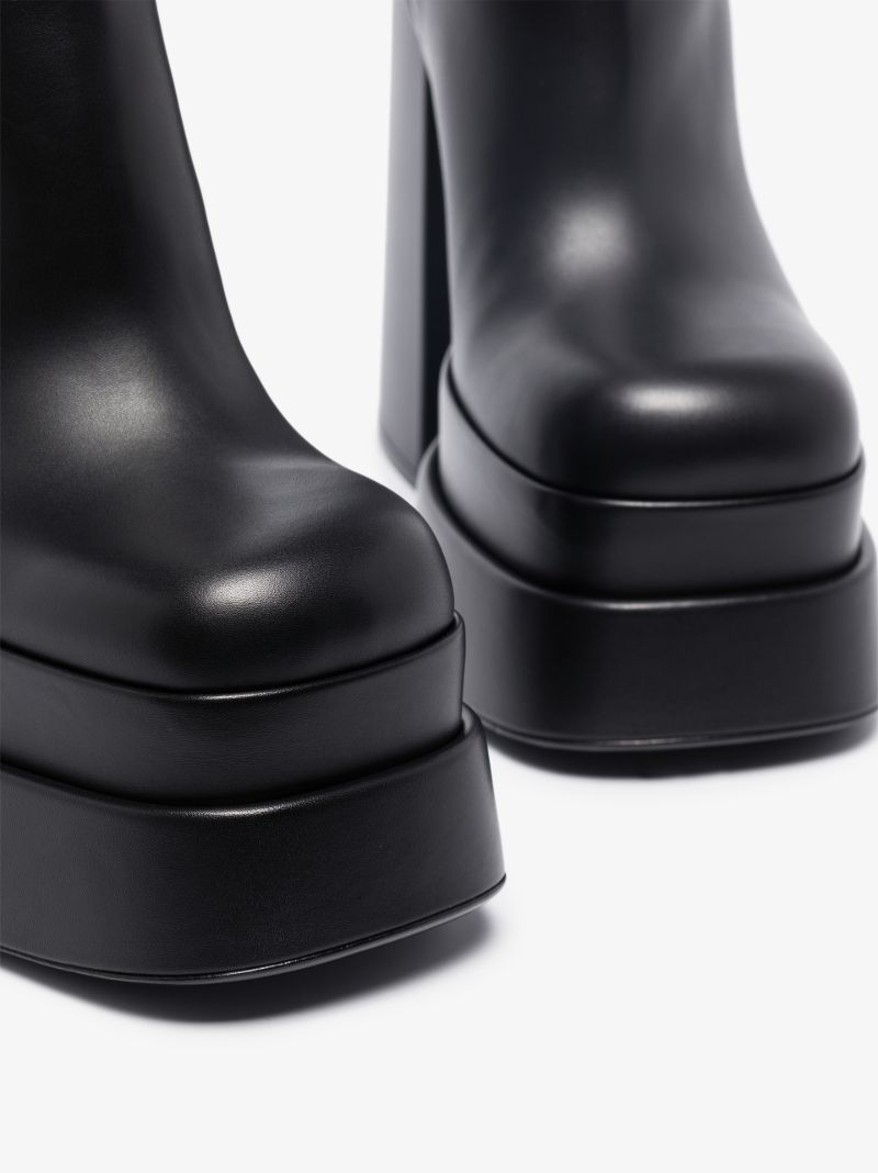 Black Intrico 155 Platform Leather Boots