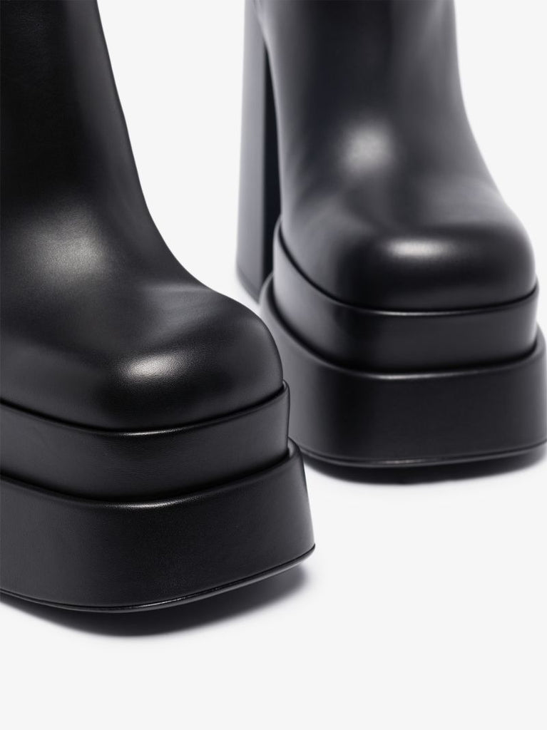 Black Intrico 155 Platform Leather Boots