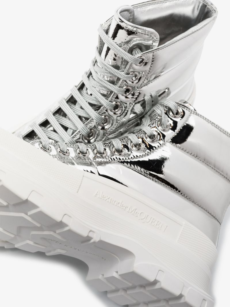 Silver Tread Slick Leather Boots