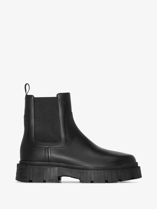 Black Force Leather Chelsea Boots