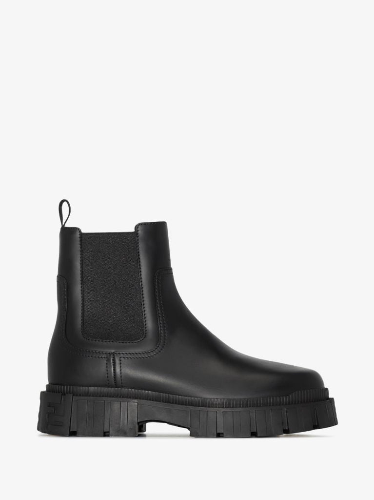 Black Force Leather Chelsea Boots