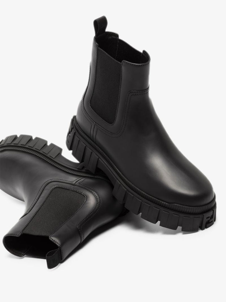 Black Force Leather Chelsea Boots