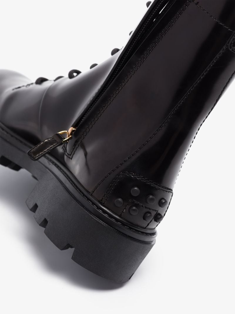 Black Combat Leather Boots