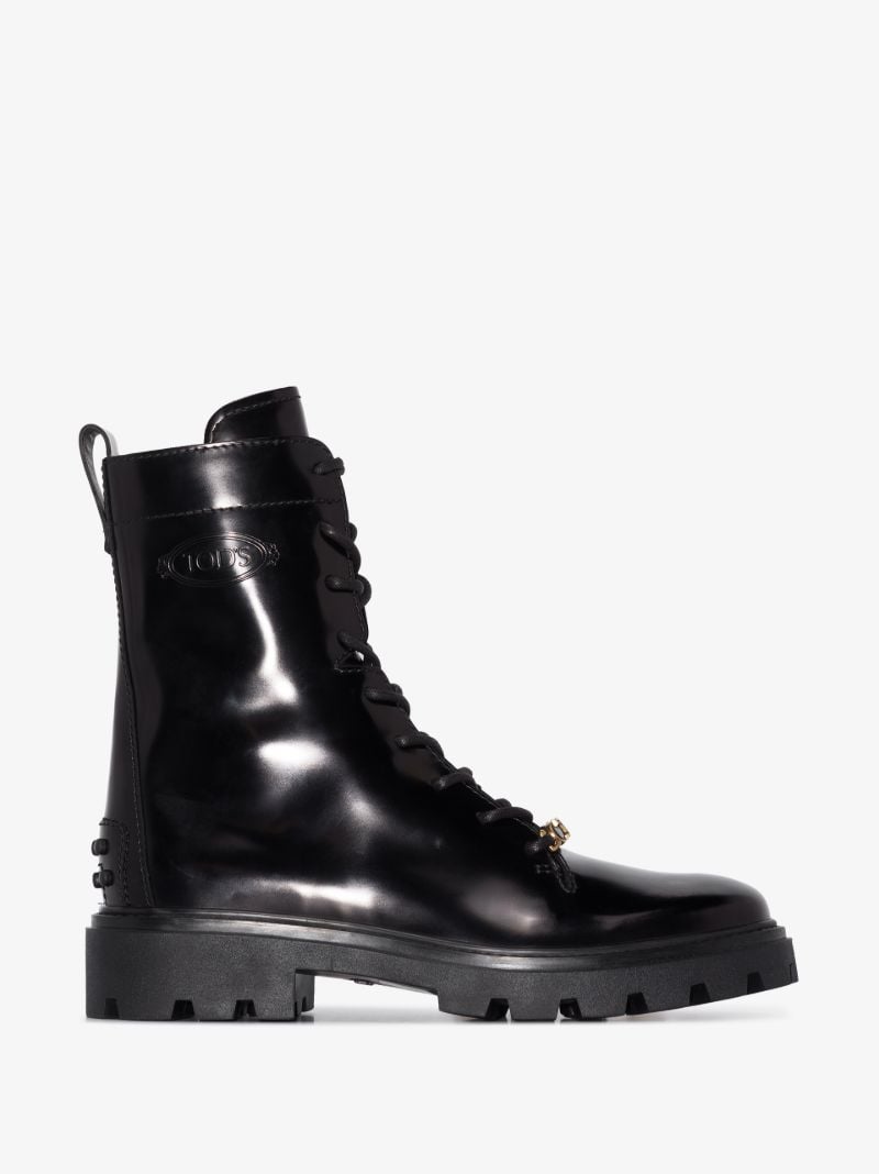 Black Combat Leather Boots