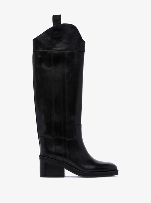 Black Tonya 70 Knee-high Leather Boots