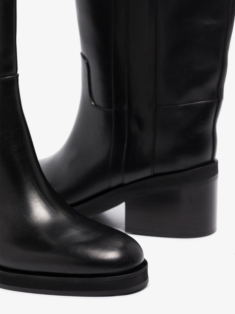 Black Tonya 70 Knee-high Leather Boots