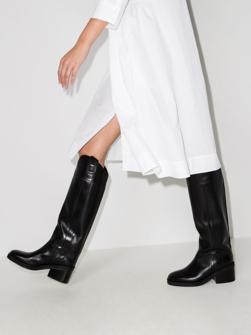 Black Tonya 70 Knee-high Leather Boots