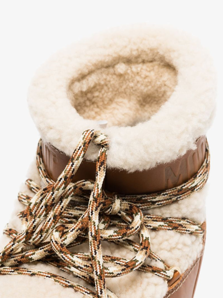 X Moon Boot Brown Shearling Snow Boots