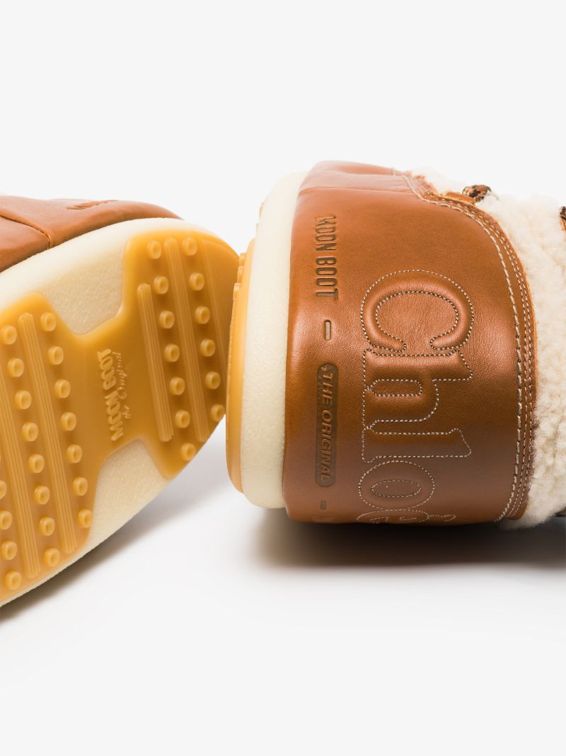 X Moon Boot Brown Shearling Snow Boots