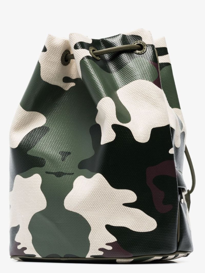 Green Pheobe Camouflage Bucket Bag