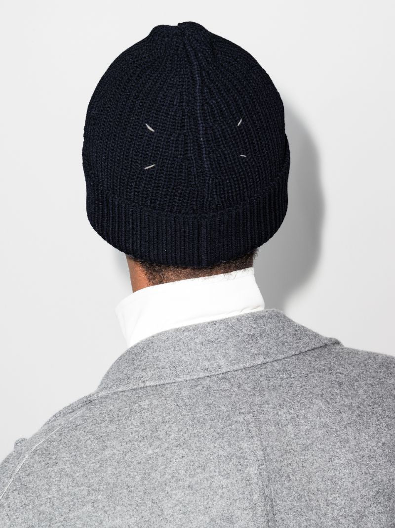 Blue Knitted Beanie Hat