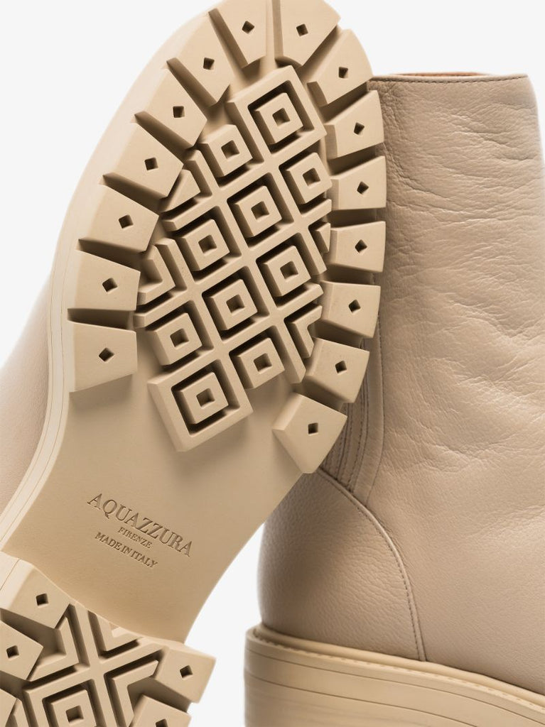 Neutral Saint Honore Leather Ankle Boots