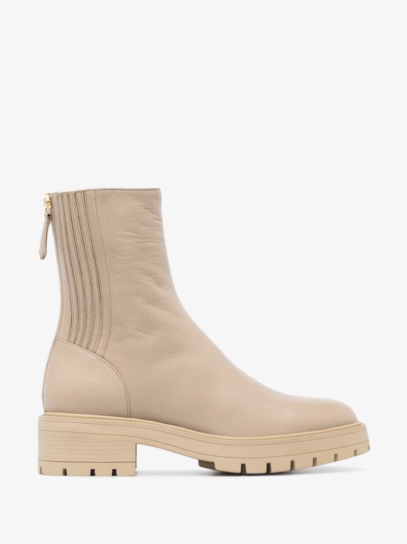 Neutral Saint Honore Leather Ankle Boots