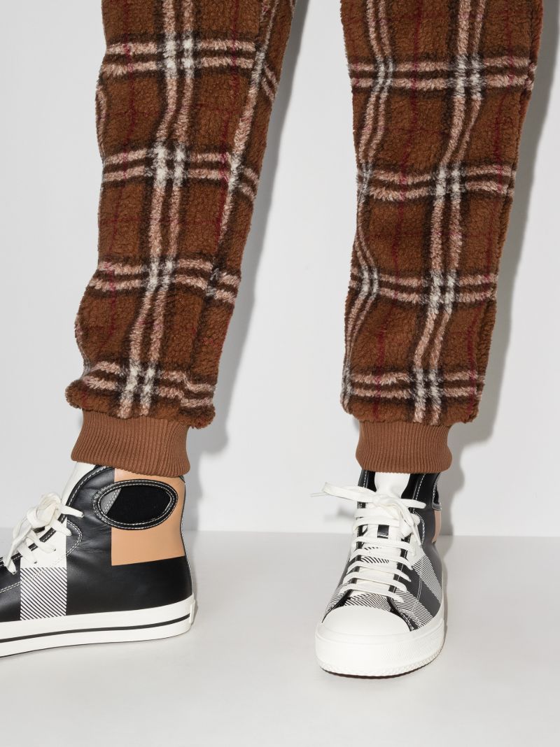 Brown Larkhall Check High Top Sneakers
