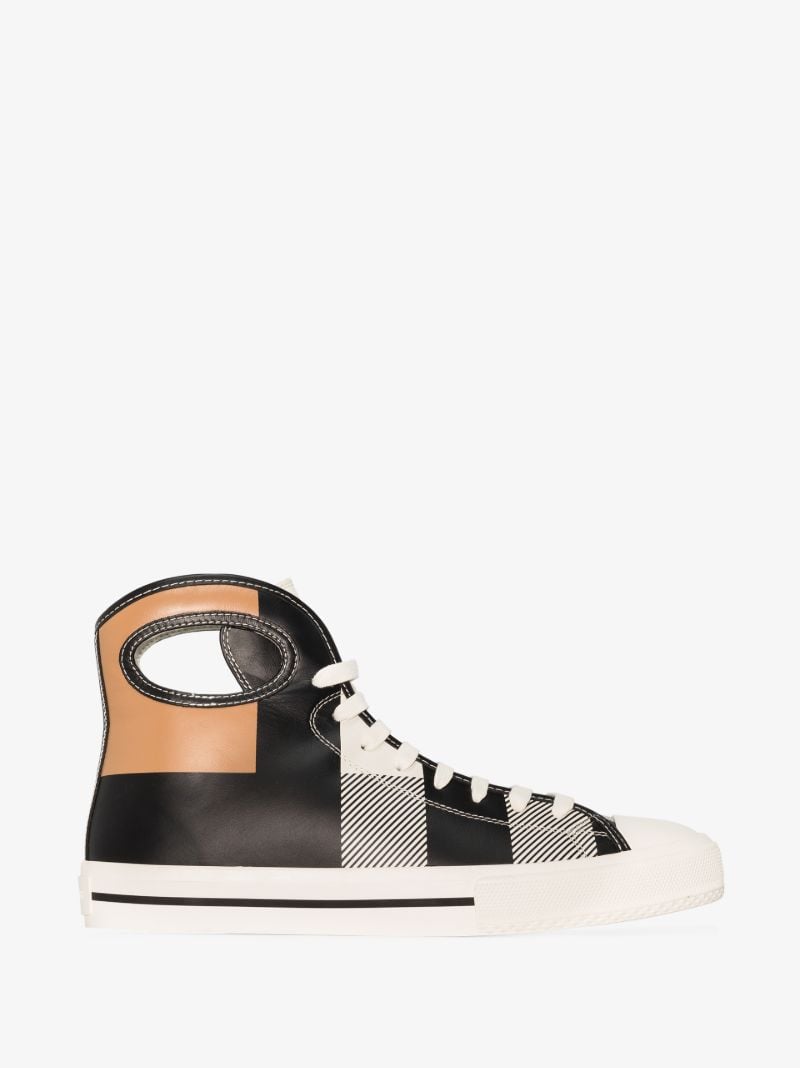 Brown Larkhall Check High Top Sneakers