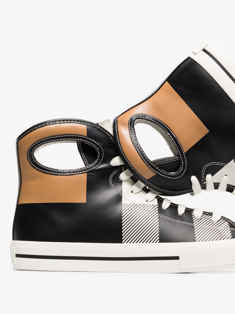 Brown Larkhall Check High Top Sneakers