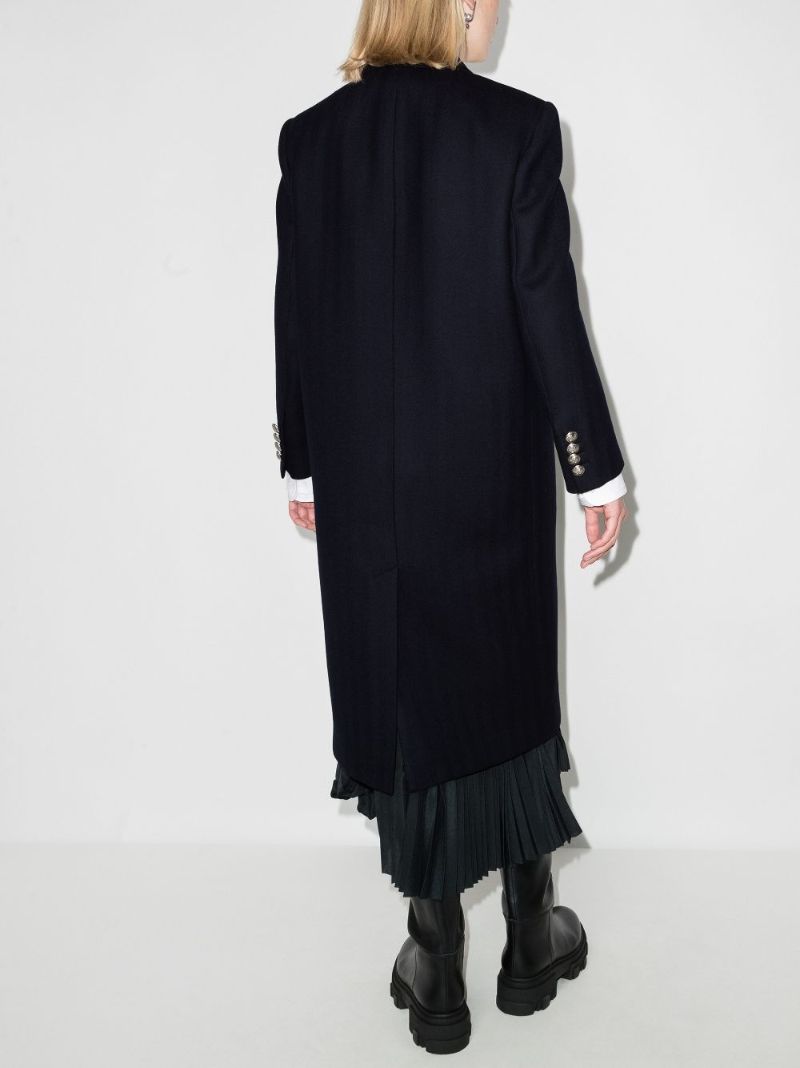 Herringbone Double-breasted Wool Coat