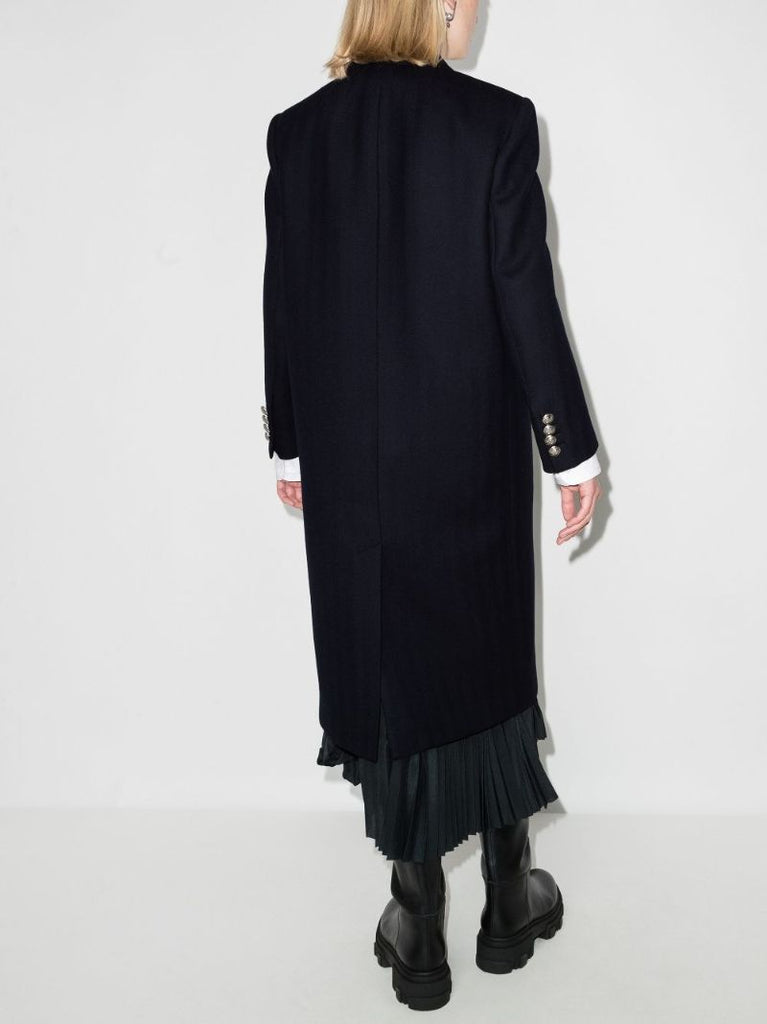 Herringbone Double-breasted Wool Coat
