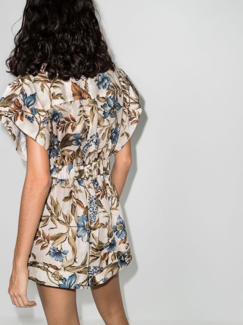 Aliane Palm Print Playsuit