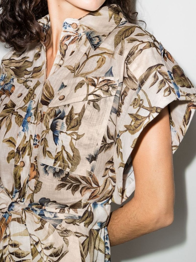 Aliane Palm Print Playsuit
