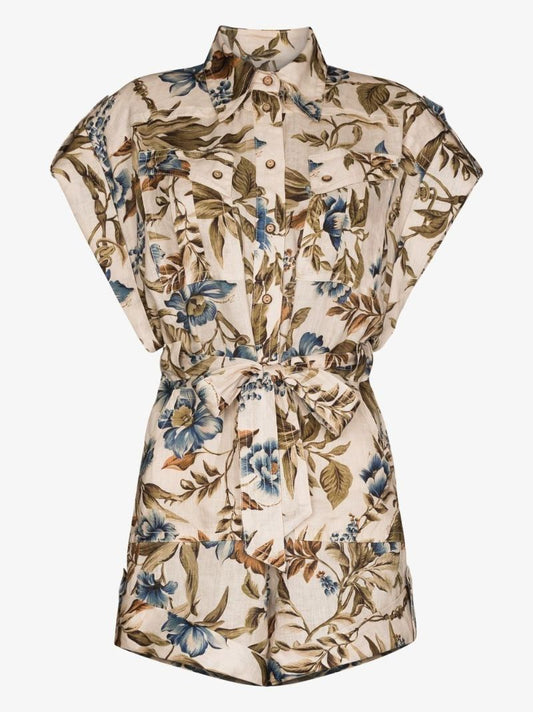 Aliane Palm Print Playsuit