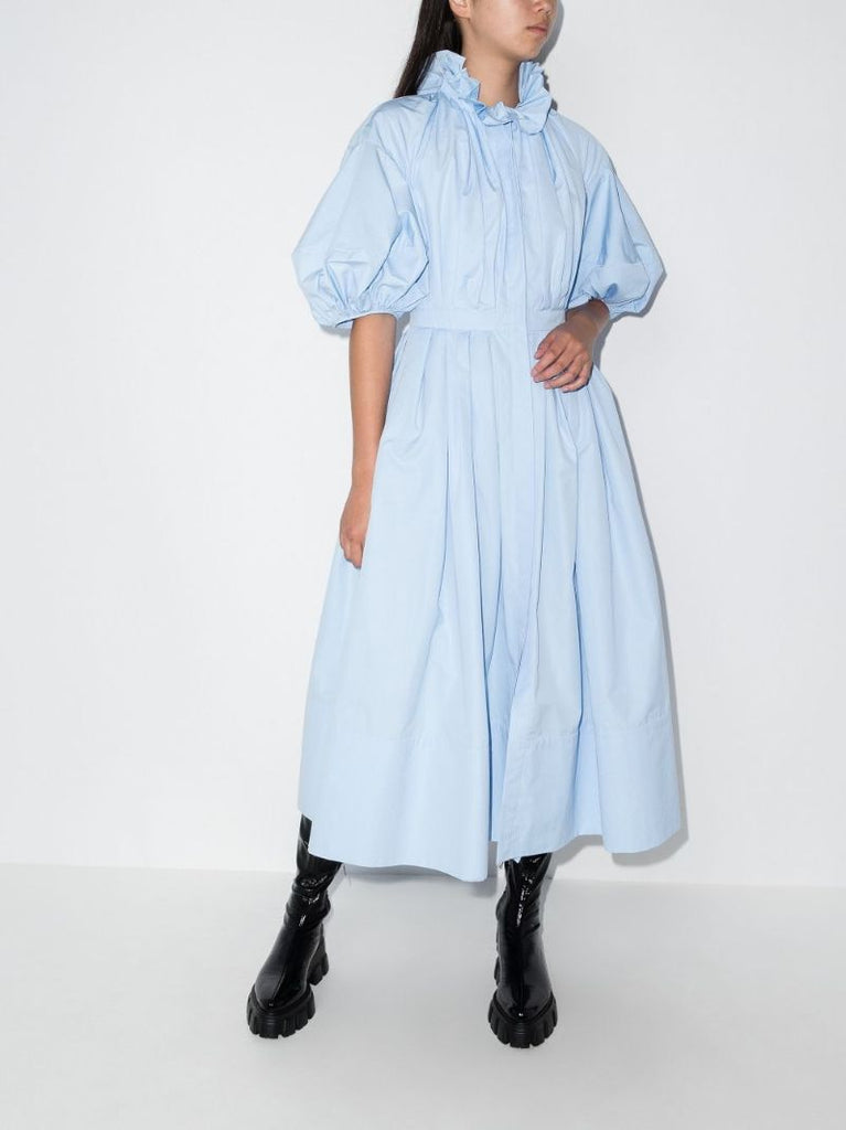 Cocoon Sleeve Midi Shirt Dress