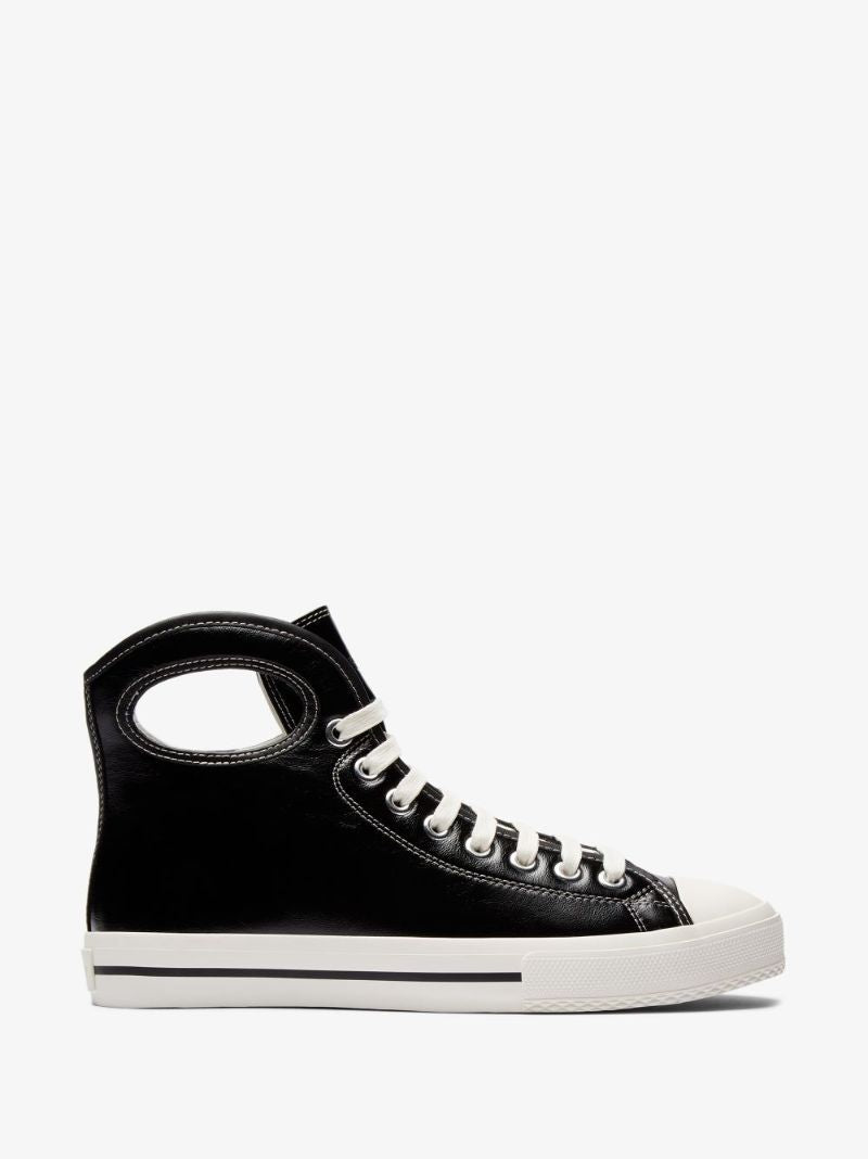 Black Porthole Leather High Top Sneakers
