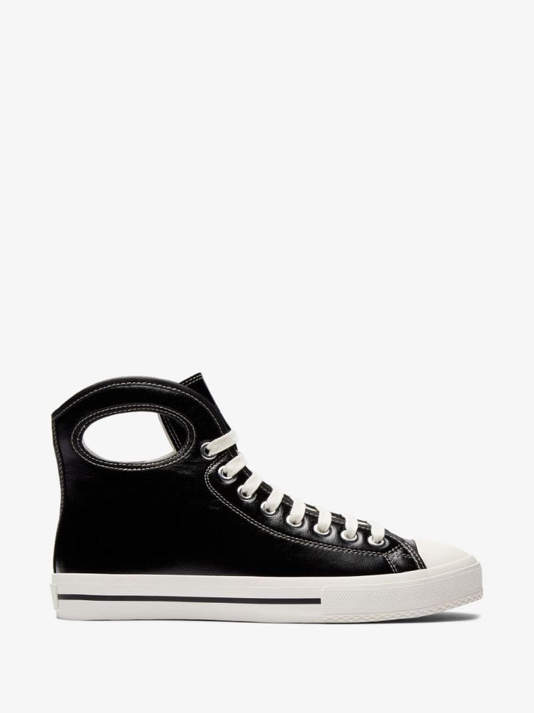 Black Porthole Leather High Top Sneakers