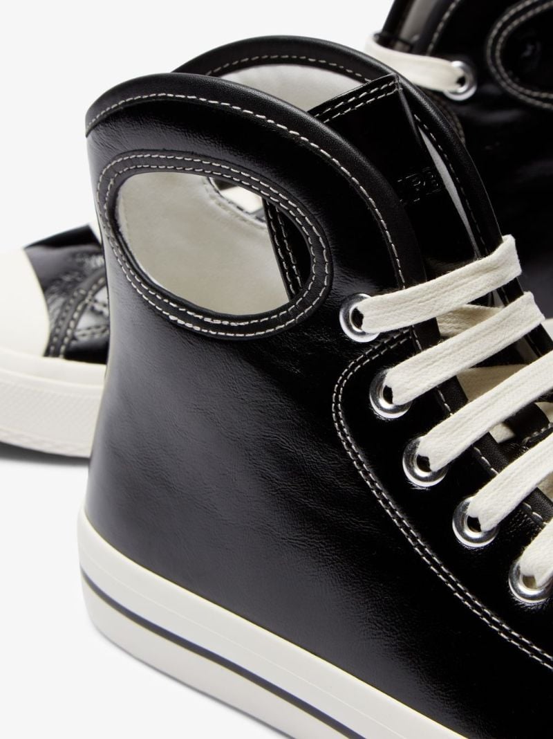 Black Porthole Leather High Top Sneakers