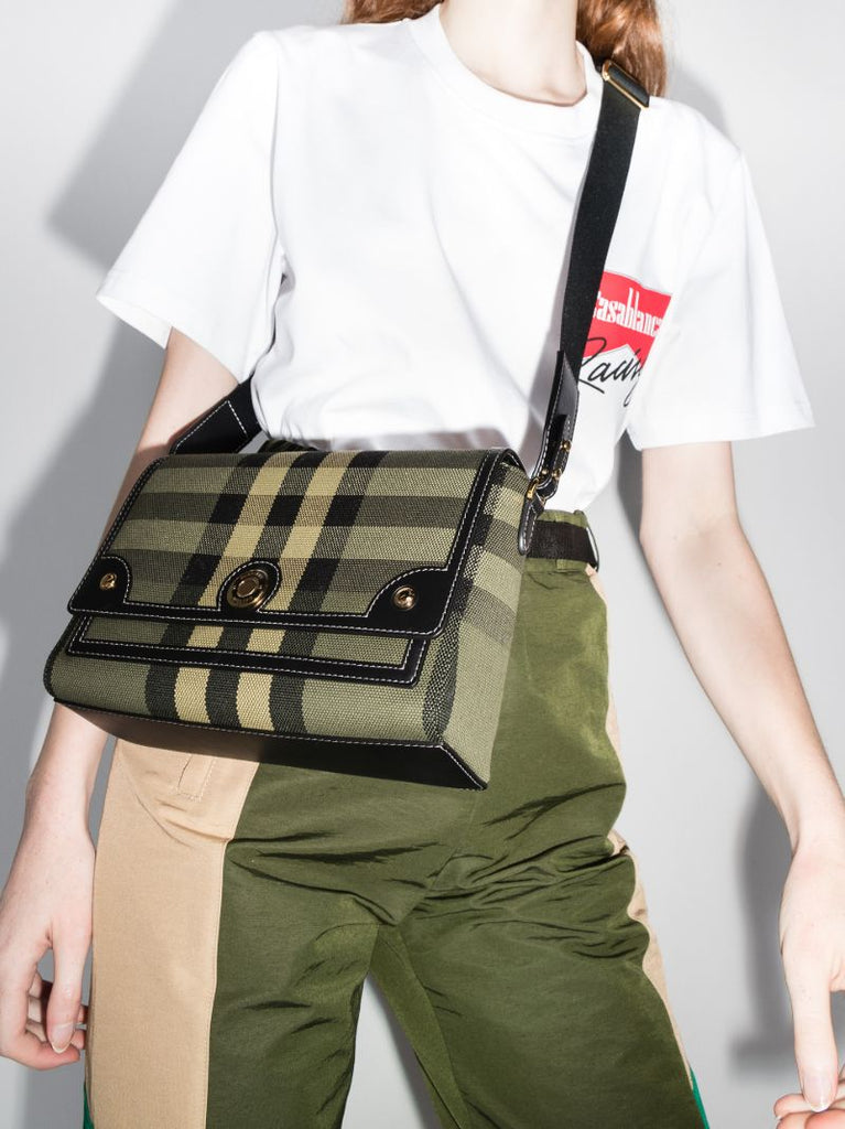 Green Note Vintage Check Cross Body Bag
