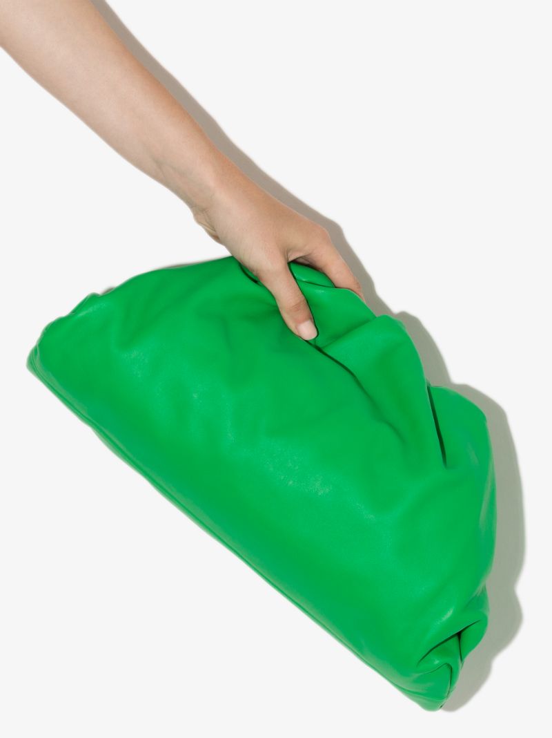 Green the Pouch Leather Clutch Bag