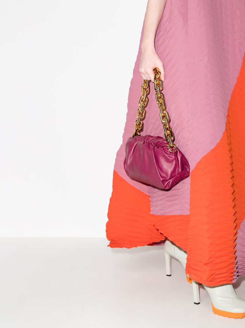 Pink the Chain Pouch Leather Shoulder Bag