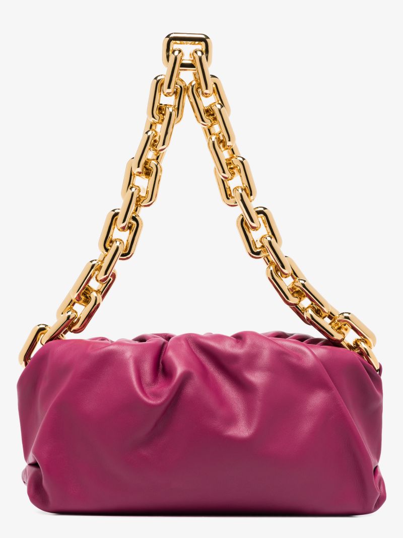 Pink the Chain Pouch Leather Shoulder Bag
