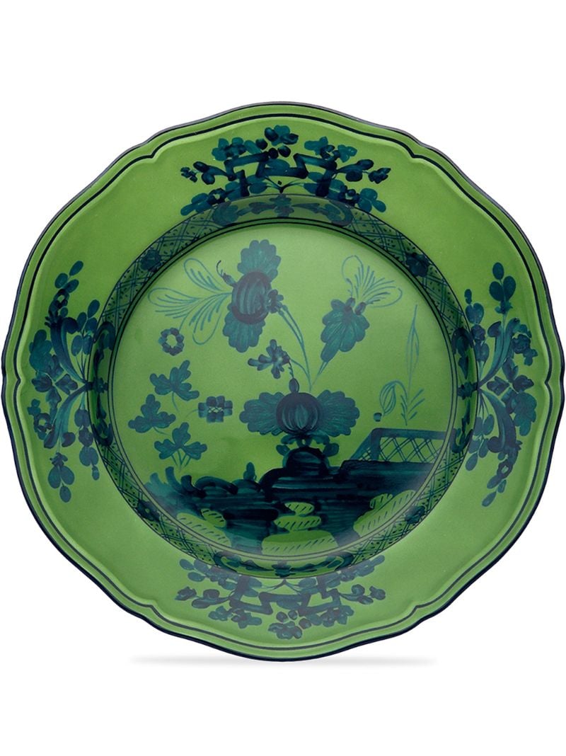 Green Oriente Italiano Porcelain Dinner Plates Set