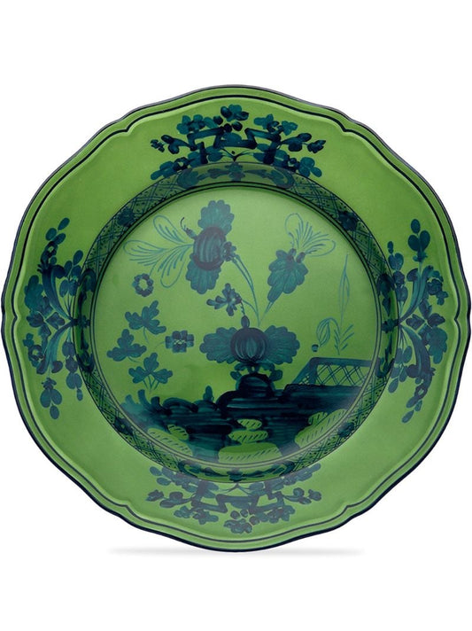 Green Oriente Italiano Porcelain Dinner Plates Set
