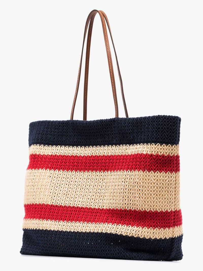 Multicoloured Embroidered Knitted Tote Bag