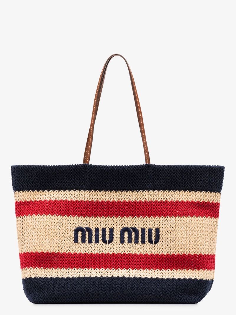 Multicoloured Embroidered Knitted Tote Bag
