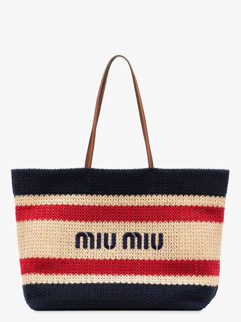 Multicoloured Embroidered Knitted Tote Bag