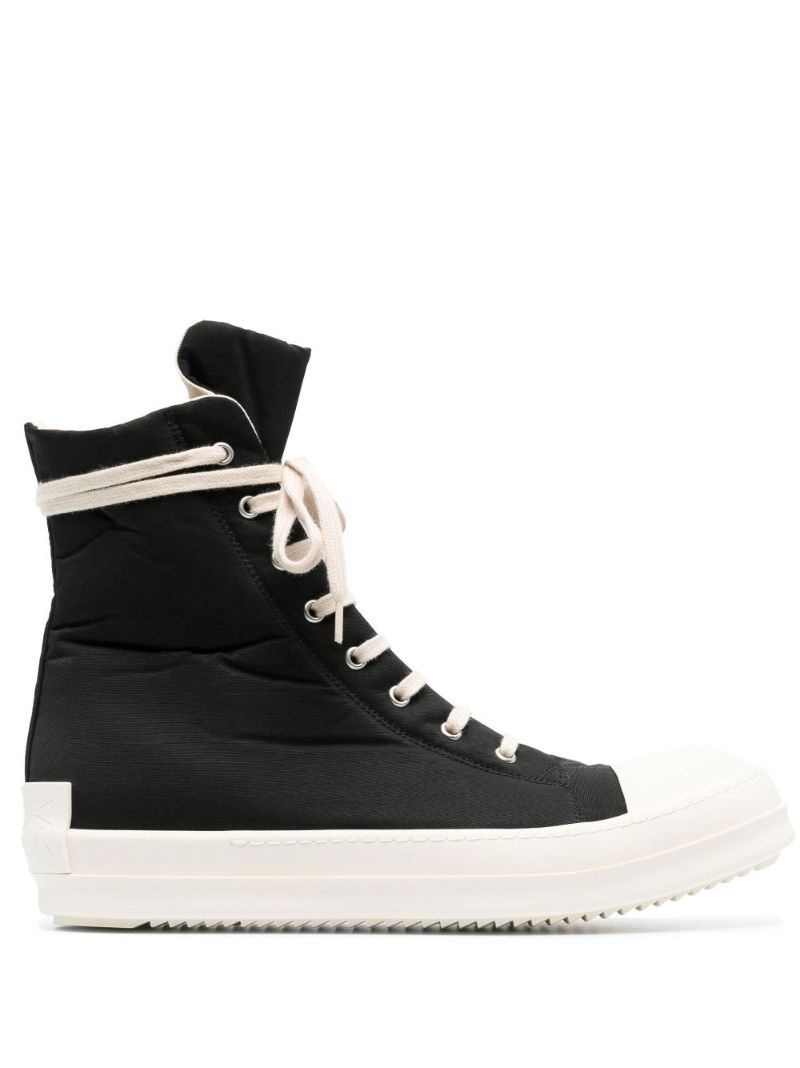 Black High-top Textile Sneakers