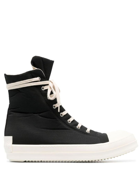 Black High-top Textile Sneakers